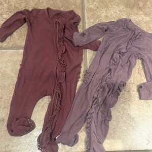 baby girl bamboo zip footies!